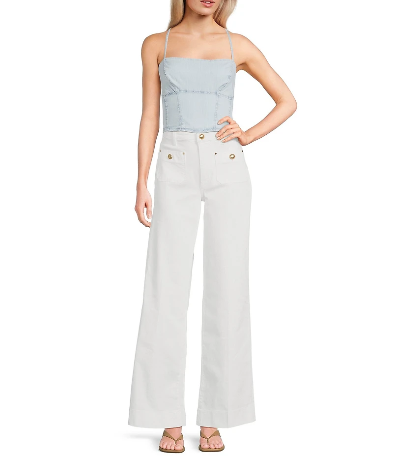 Guess Niki Sleeveless Cropped Denim Top