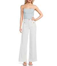 Guess Niki Sleeveless Cropped Denim Top