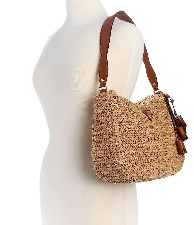 Guess Ofelia Hobo Woven Straw Shoulder Bag