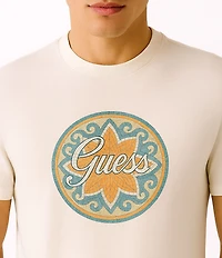 Guess Organic Cotton Blend Short Sleeve Mosaic Tile T-Shirt