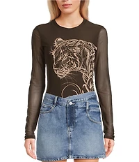 Guess Penelope Long Sleeve Slinky Mesh Bodysuit