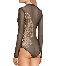 Guess Penelope Long Sleeve Slinky Mesh Bodysuit