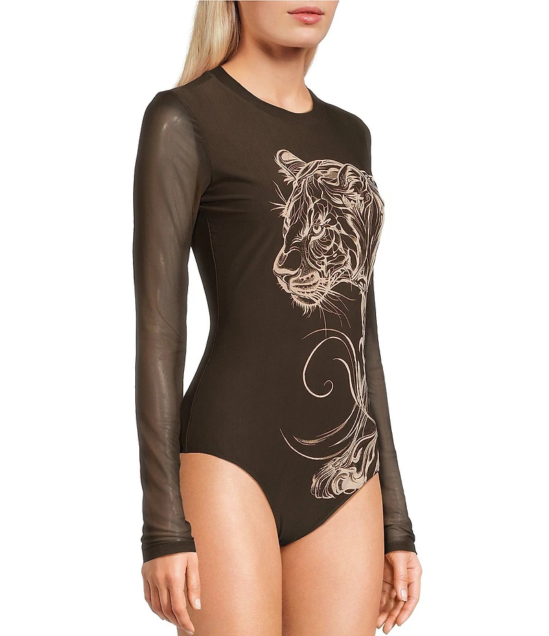 Guess Penelope Long Sleeve Slinky Mesh Bodysuit