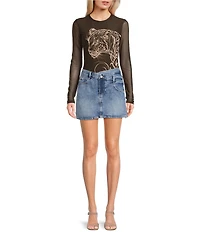 Guess Penelope Long Sleeve Slinky Mesh Bodysuit