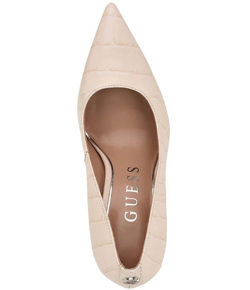 Guess Prindy Croco Embossed Leather Pumps