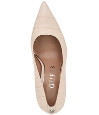 Guess Prindy Croco Embossed Leather Pumps