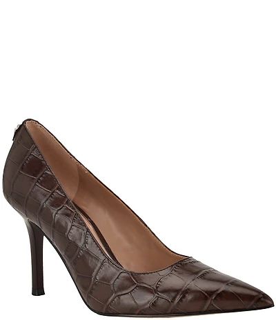 Guess Prindy Croco Embossed Leather Pumps