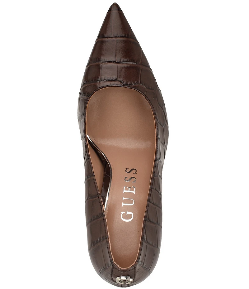 Guess Prindy Croco Embossed Leather Pumps