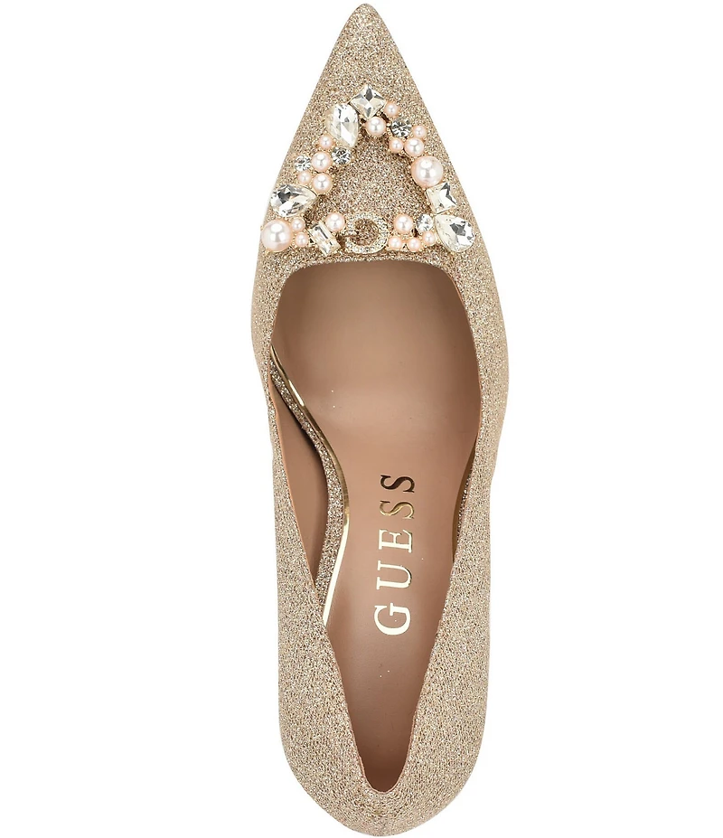 Guess Prinsen Glitter Pearl Ornament Dress Pumps