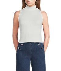 Guess Priscilla Mock Neck Cotton Blend Tank