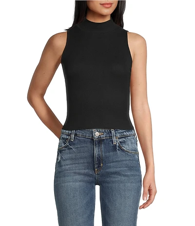 Guess Priscilla Mock Neck Cotton Blend Tank