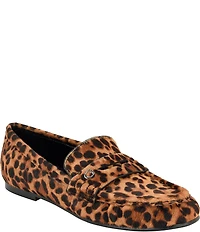 Guess Raivoo 2 Leopard Print Calf Hair Penny Loafers