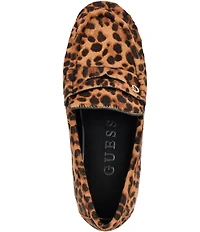 Guess Raivoo 2 Leopard Print Calf Hair Penny Loafers