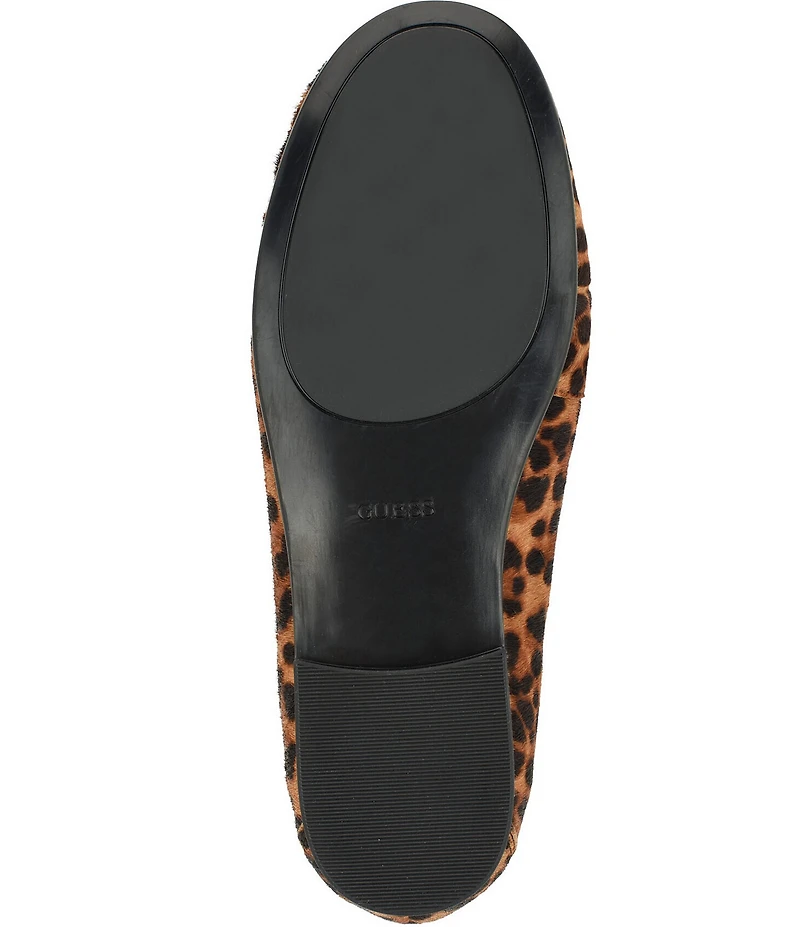 Guess Raivoo 2 Leopard Print Calf Hair Penny Loafers
