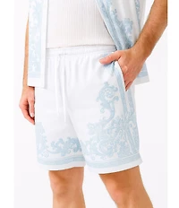 Guess Regal Medallion Charm Flat Front Shorts