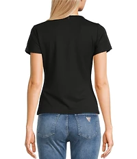 Guess Ribbed Knit Short Sleeve T-Shirt