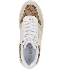 Guess Rozinn Wedge Logo Print Platform Wedge Sneakers