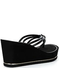 Guess Sabrie Hardware Detail Platform EVA Wedge Thong Sandals