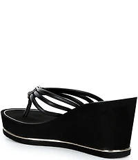 Guess Sabrie Hardware Detail Platform EVA Wedge Thong Sandals
