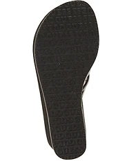 Guess Sabrie Hardware Detail Platform EVA Wedge Thong Sandals