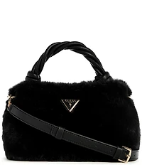Guess Shaida Top Handle Faux Fur Crossbody Bag