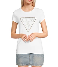 Guess Short Sleeve Embellished Logo T-Shirt