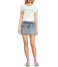 Guess Short Sleeve Embellished Logo T-Shirt