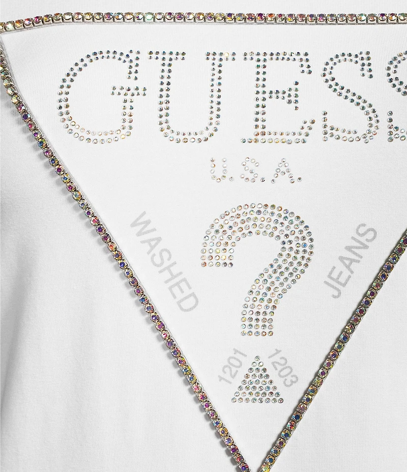 Guess Short Sleeve Embellished Logo T-Shirt