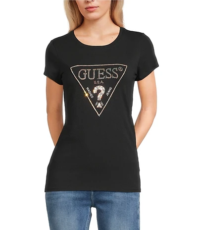 Guess Short Sleeve Embellished Logo T-Shirt