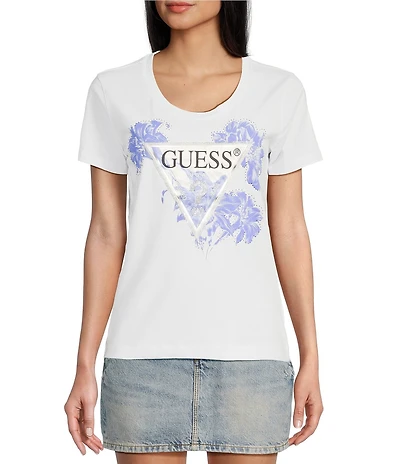 Guess Short Sleeve Flower Triangle Graphic T-shirt