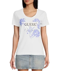 Guess Short Sleeve Flower Triangle Graphic T-shirt