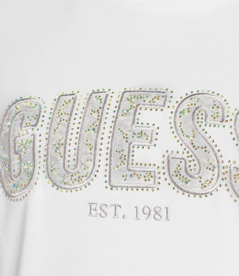 Guess Short Sleeve Graphic Logo Lace T-Shirt