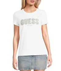 Guess Short Sleeve Graphic Logo Lace T-Shirt