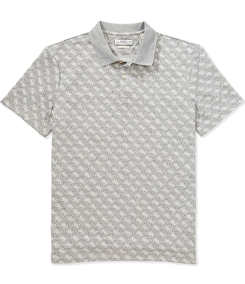 Guess Short Sleeve Logo Jacquard Polo Shirt