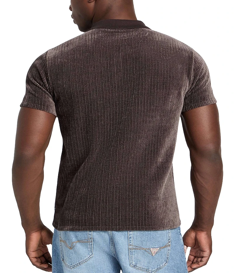 Guess Short Sleeve Olsen Soft Ribbed Knit Shirt