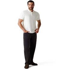 Guess Short Sleeve Tonal Jacquard Knit Polo Shirt