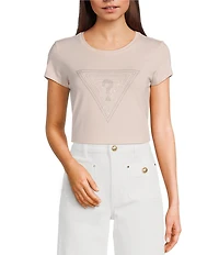 Guess Short Sleeve Triangle Rhinestone Ombre R3 T-Shirt