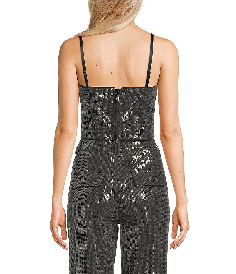 Guess Sleeveless Cassia Sequin Embellished Piece Dyed Coordinating Tank Top