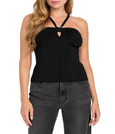 Guess Sleeveless Sofie Ribbed Halter Mirage Top