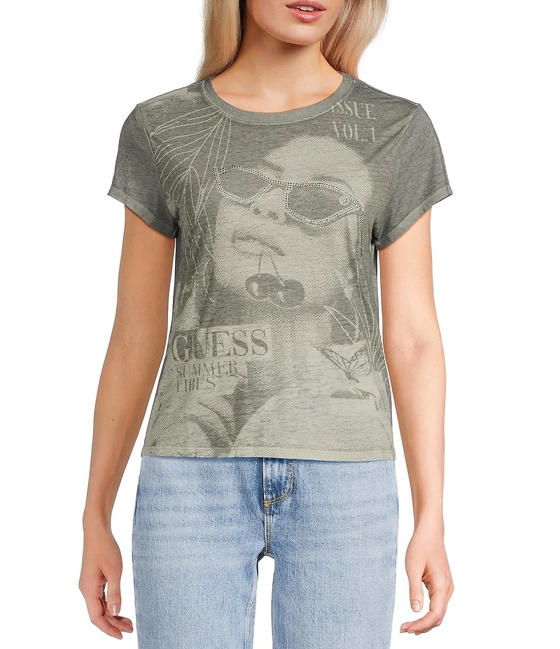 Guess Summer Vibes Short Sleeve Burnout T-Shirt