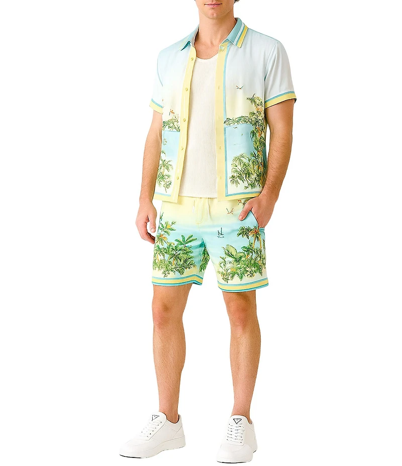 Guess Sunset Riviera Charm Flat Front Drawstring Shorts