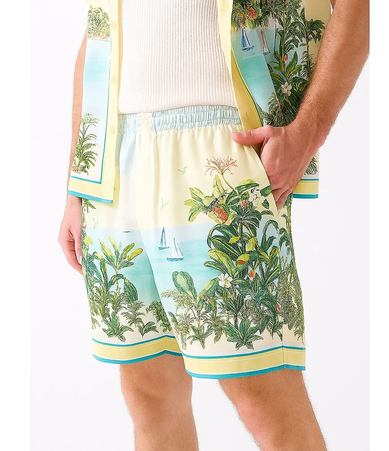 Guess Sunset Riviera Charm Flat Front Drawstring Shorts