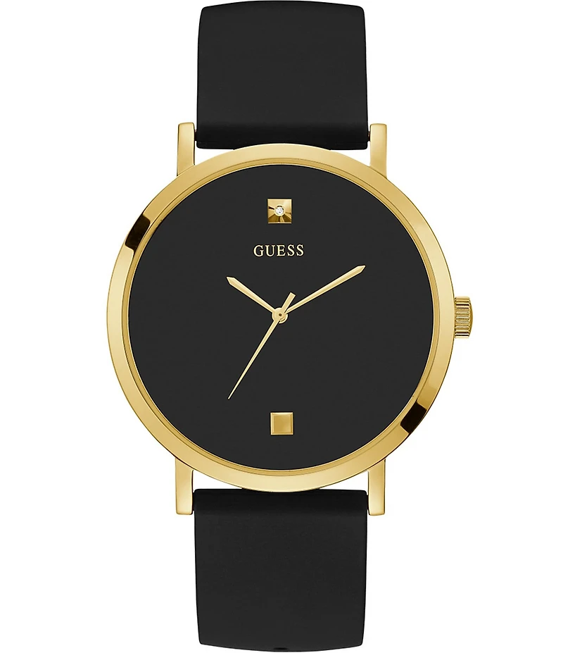 Guess Men's Supernova Polished Gold Tone Buckle Closure Watch
