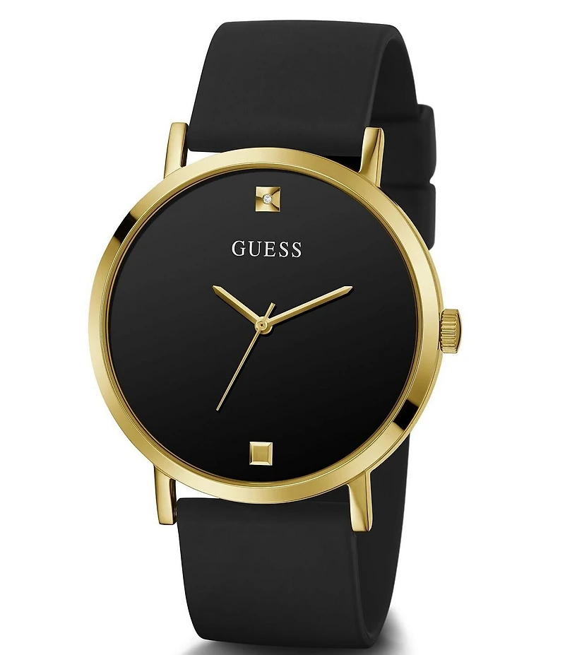 Guess Men's Supernova Polished Gold Tone Buckle Closure Watch