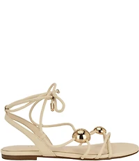 Guess Tabell Ankle Tie Hardware Detail Flat Sandals