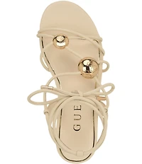 Guess Tabell Ankle Tie Hardware Detail Flat Sandals