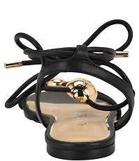 Guess Tabell Ankle Tie Hardware Detail Flat Sandals