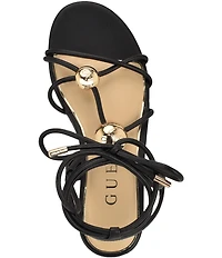 Guess Tabell Ankle Tie Hardware Detail Flat Sandals