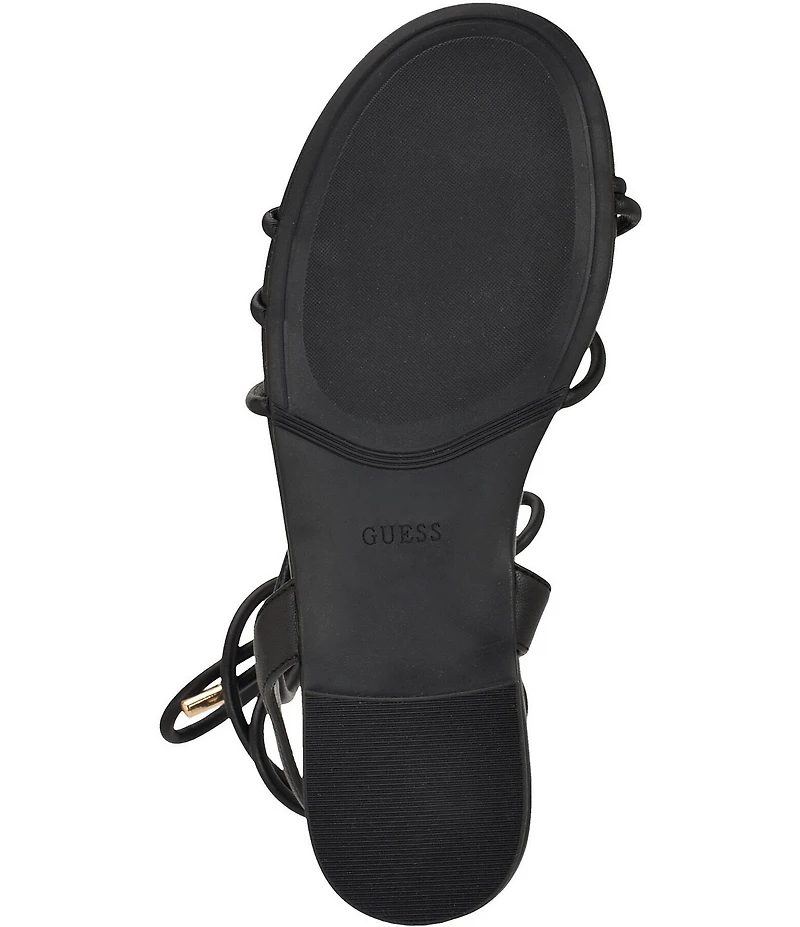 Guess Tabell Ankle Tie Hardware Detail Flat Sandals