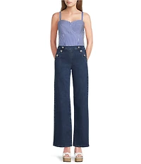 Guess Tecla Sleeveless Mixed-Stripe Poplin Bustier Top